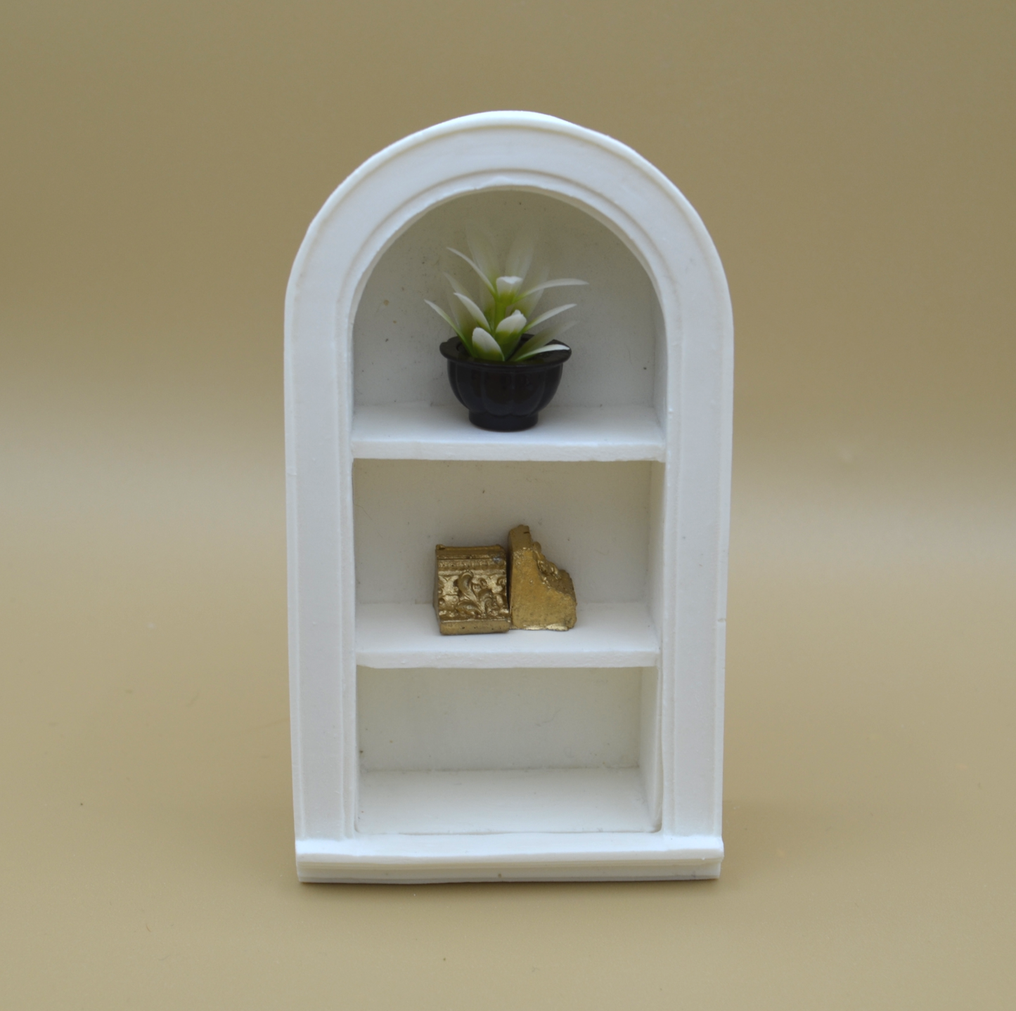 DIY Lined Miniature Bookcase Kit for Dollhouse