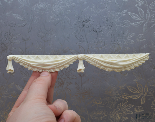 Ruffled Drapery Molding | 6" | Ornamentation for Dollhouse | Set of 3