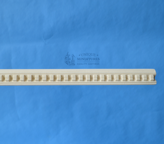 Thin Dentil Cornice | 18 1/2" | Ornamentation for Dollhouse