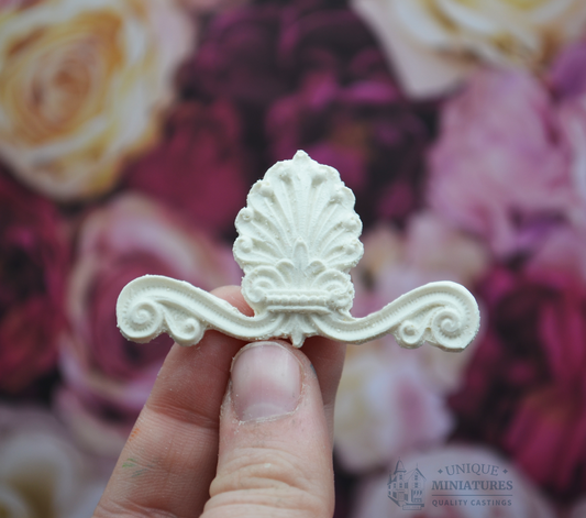 Fleur De Lis Scroll Appliqué | Ornamentation for Dollhouse