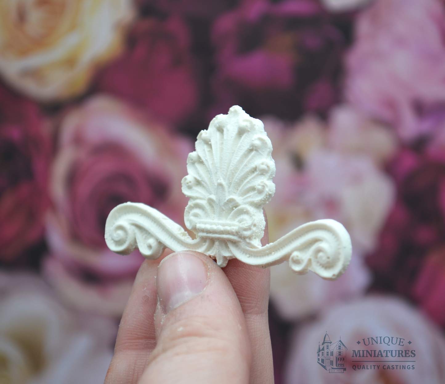 Fleur De Lis Scroll Appliqué | Ornamentation for Dollhouse
