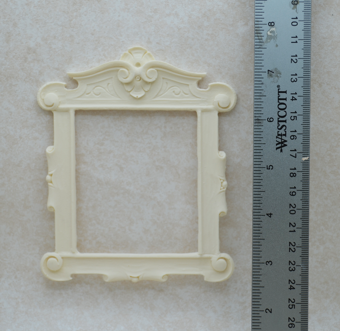 Spiral Scroll Overmantel | Miniature Ceiling Carving for Dollhouse