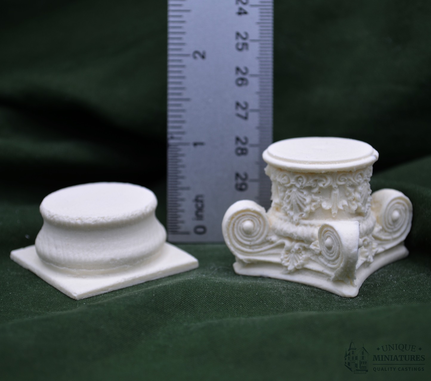Spiral Fern Column Set | Ornate Miniature Decor