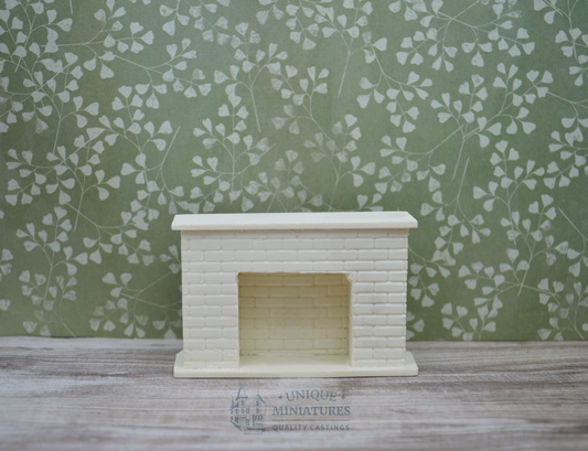 Short Brick Fireplace | Ornamentation for Dollhouse