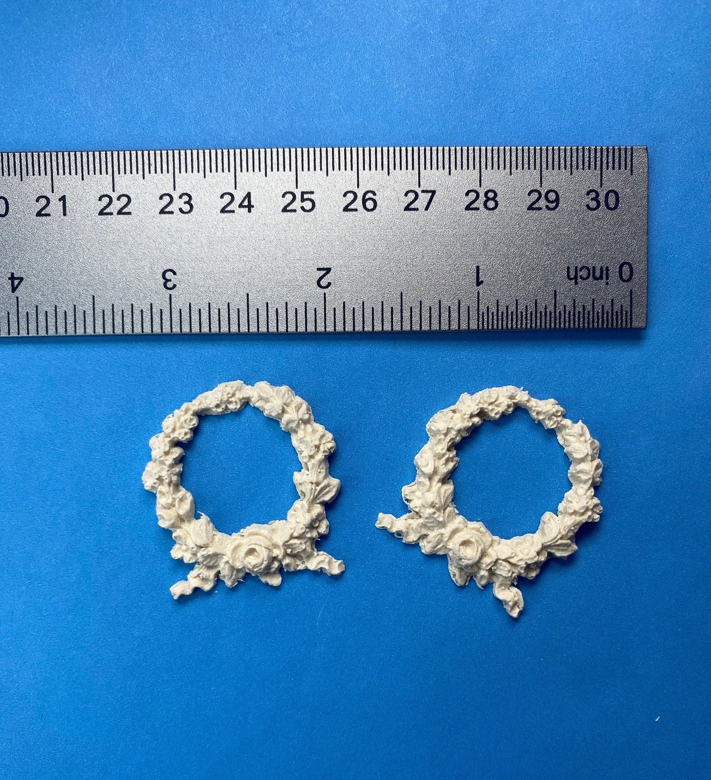 Floral Rose Wreath | Ornamentation for Dollhouse Miniatures | 2 Count