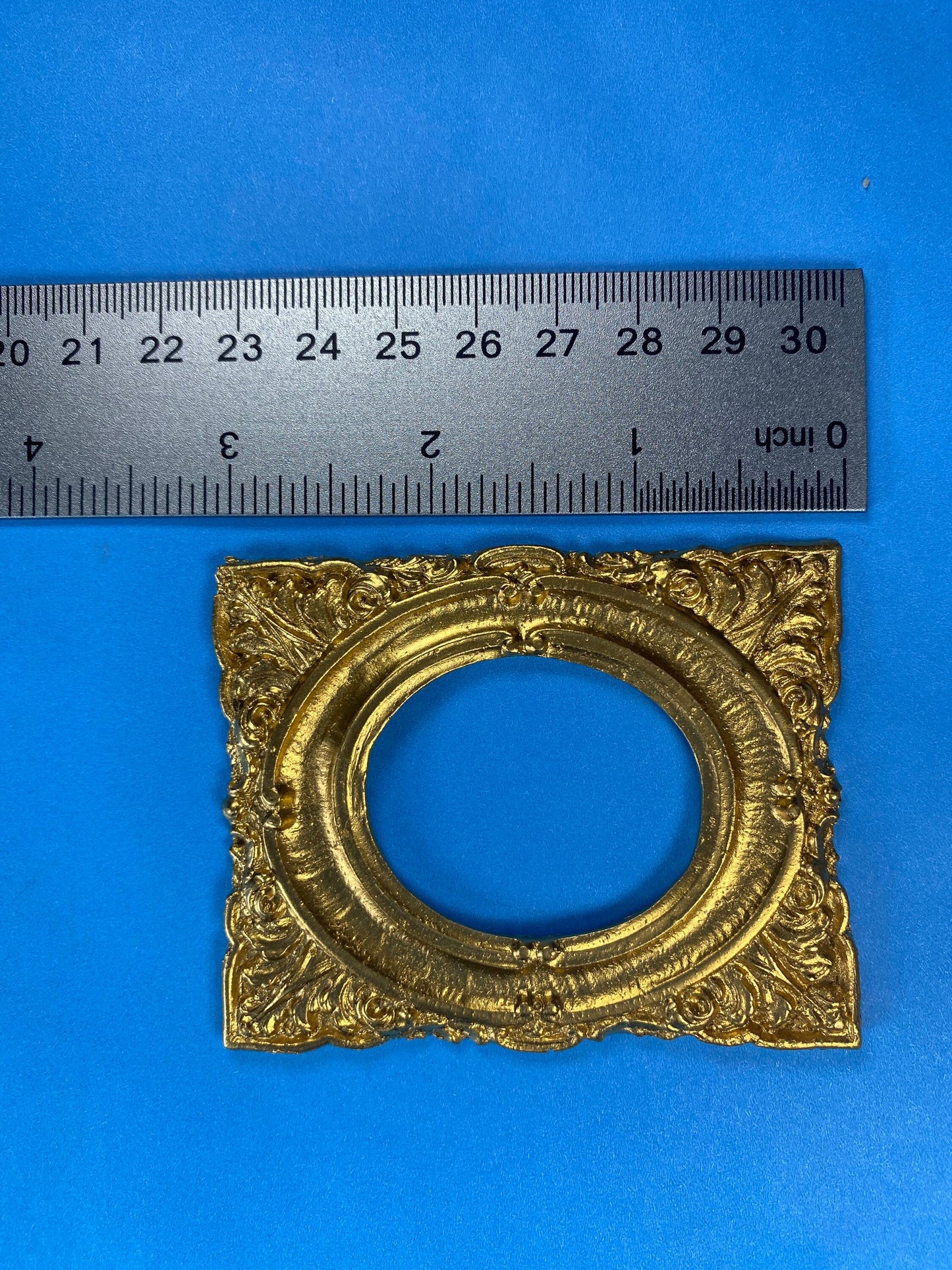 Gold Baroque Fern Frame | Miniature for Dollhouses | 3.25” x 2.5”