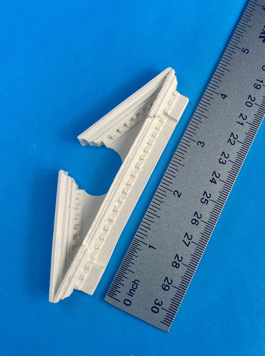 Classical Broken Pediment Trim | Ornamentation for Dollhouse Miniatures