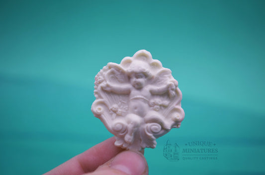 Cherub Shell Appliqué | Ornamentation for Dollhouse | 2 Count