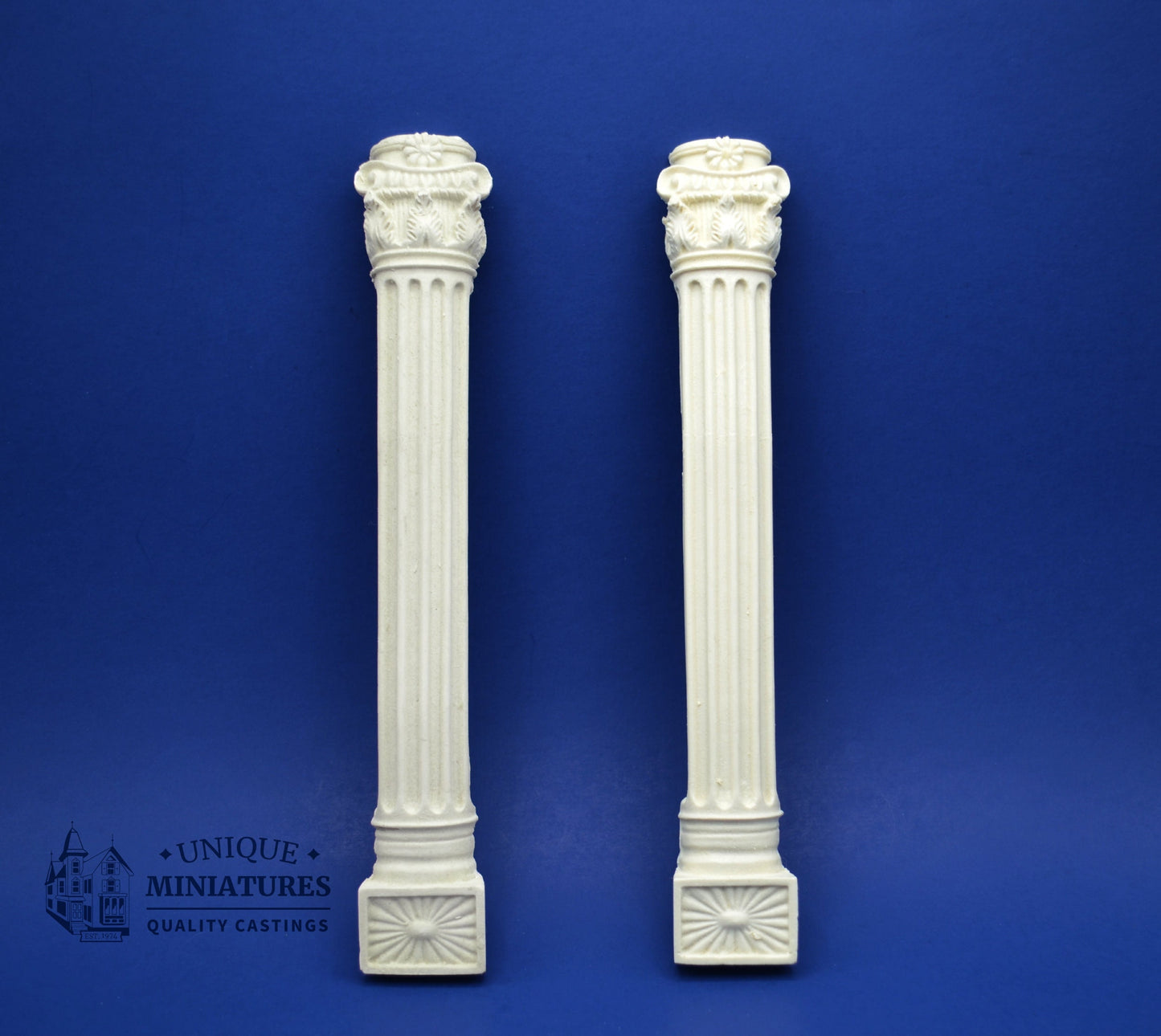Floral Column | Ornate Miniature Decor | Set of Two