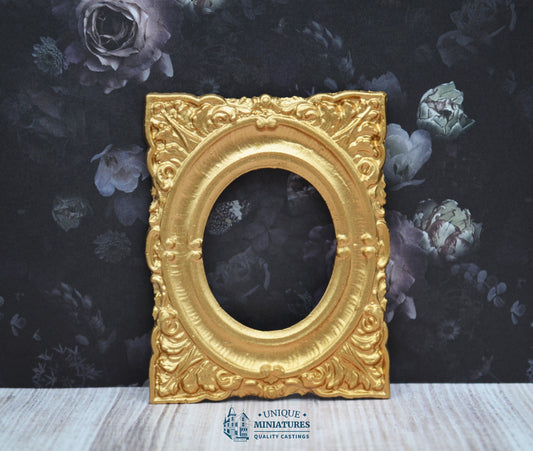 Gold Baroque Fern Frame  | Miniature for Dollhouses | 3.25” x 2.5”