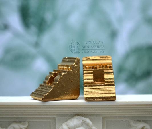 Miniature Tiered Bookend | Decor for Dollhouse | Set of Two