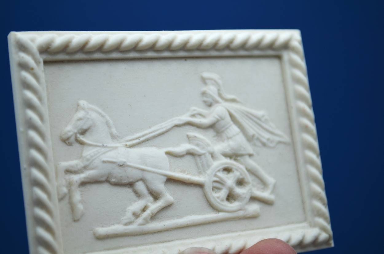 Chariot Wall Plaque | Ceiling Carving | Ornament for Dollhouse Miniatures