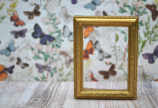 Small Gilded Shadowbox Frame | 2-1/2" x 2" | Ornamentation for Dollhouse Miniatures