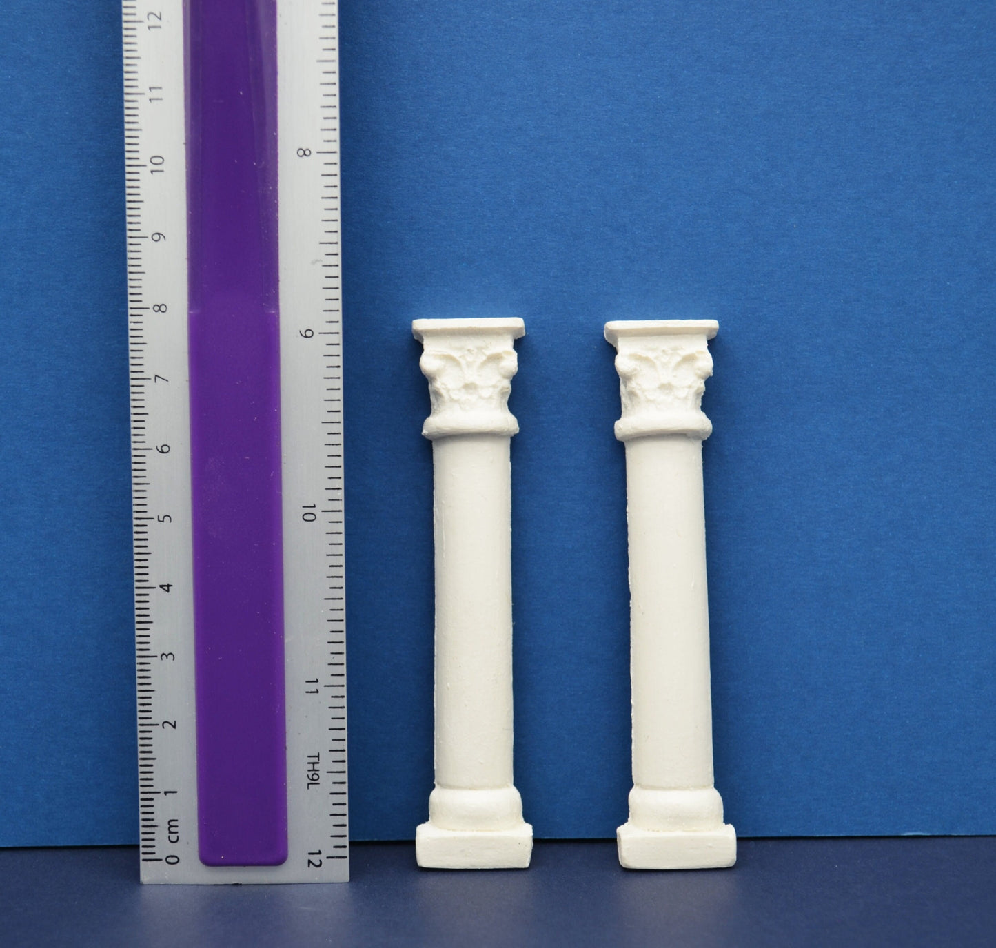 Small Carved Column | Ornate Miniature Decor | Set of Two