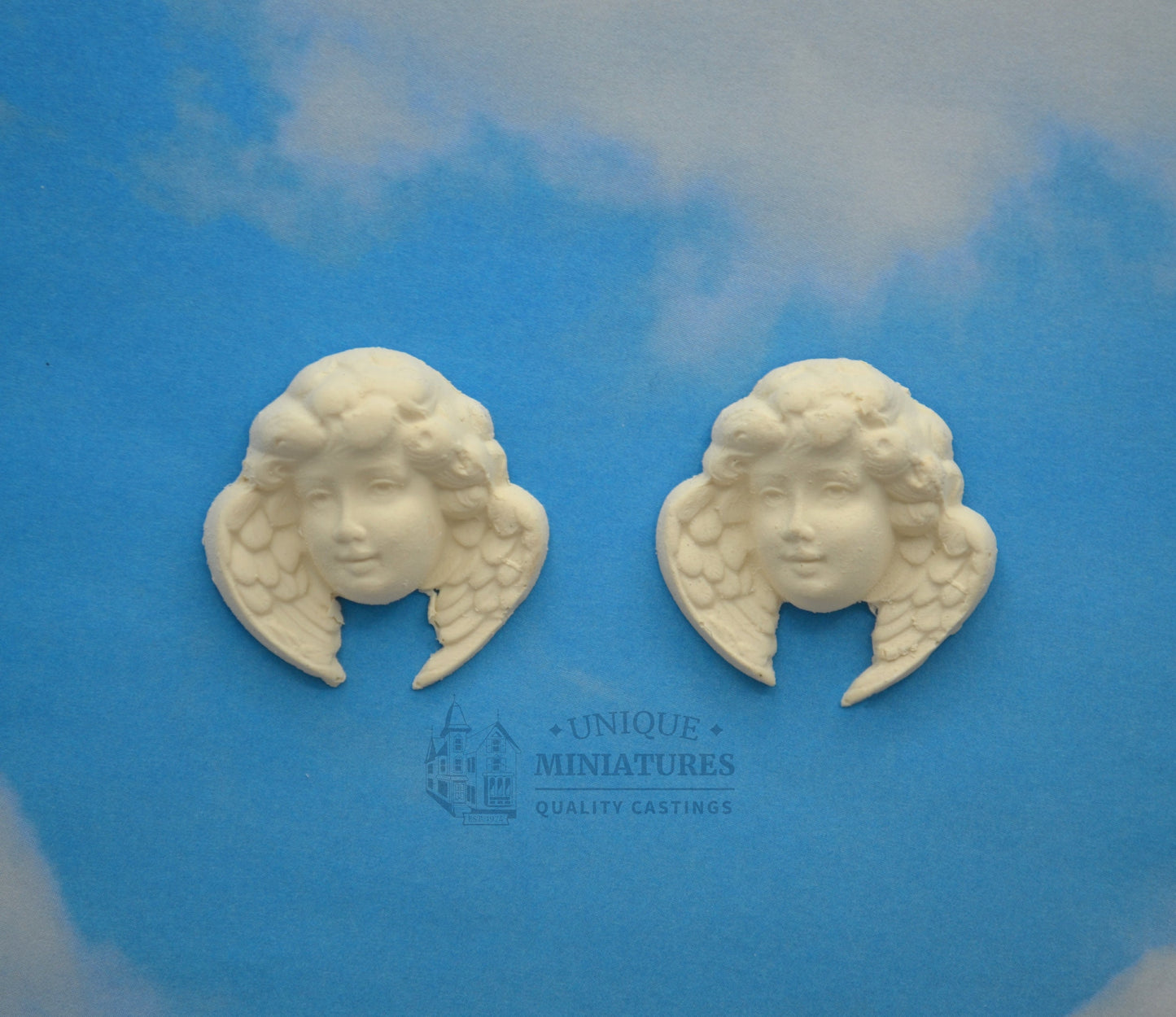 Angel Face Appliqué | Ornamentation for Dollhouse | Set of 2