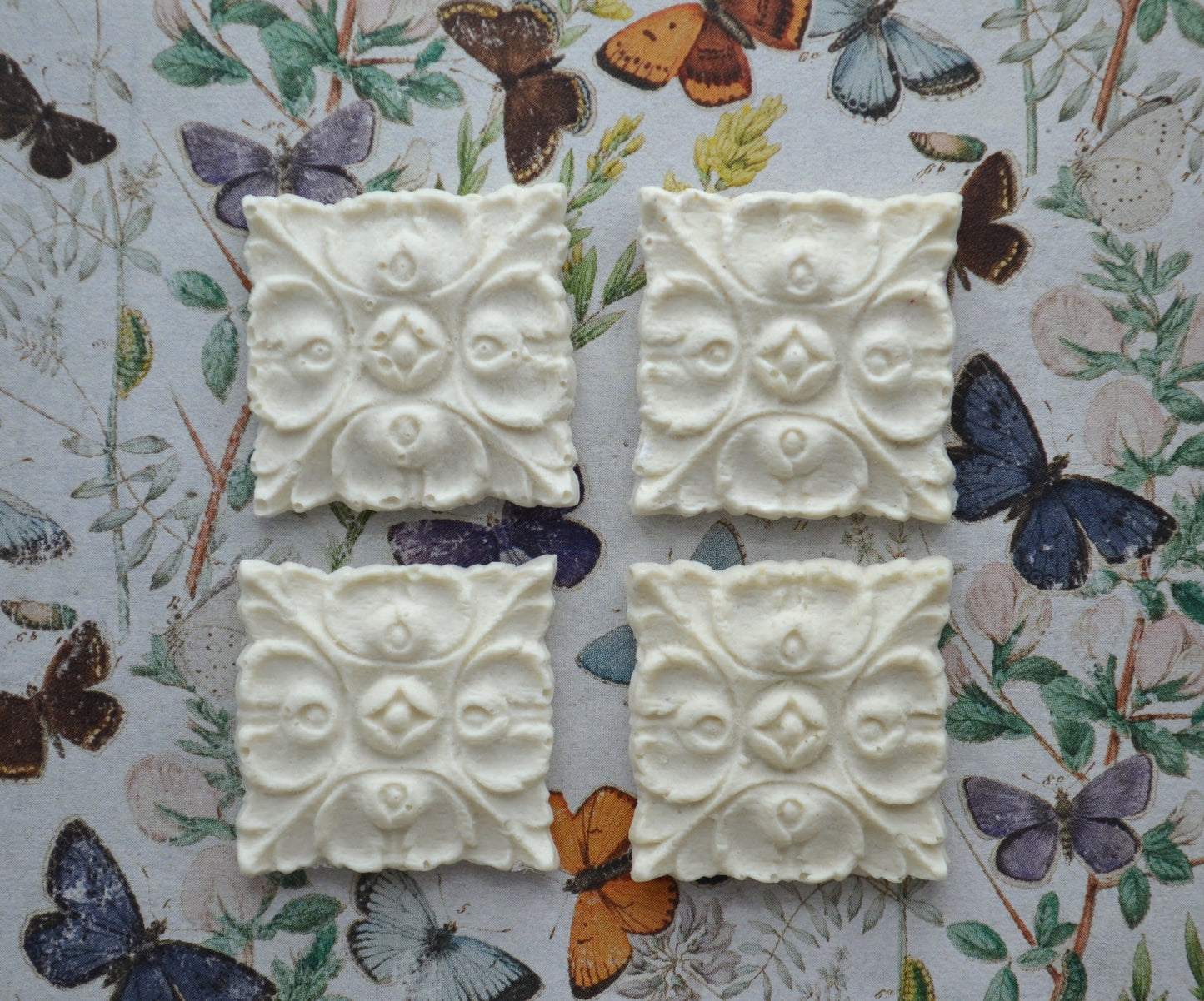 Square Floral Appliqués | Decorative Appliqués | 4 Count