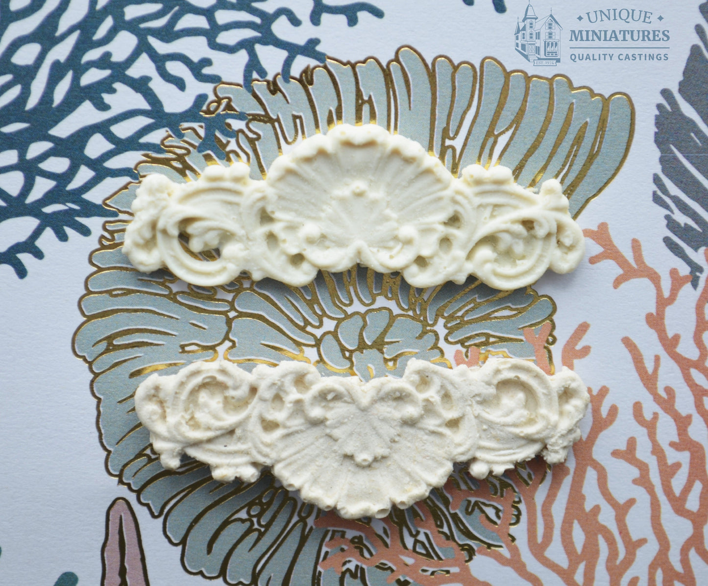 Wave Crest Appliqué | Ornamentation for Dollhouse | Set of 2