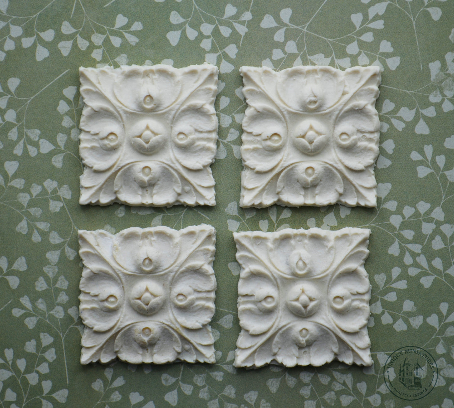 Square Floral Appliqué | 1.5 Inch | Decorative Appliqués | 4 Count