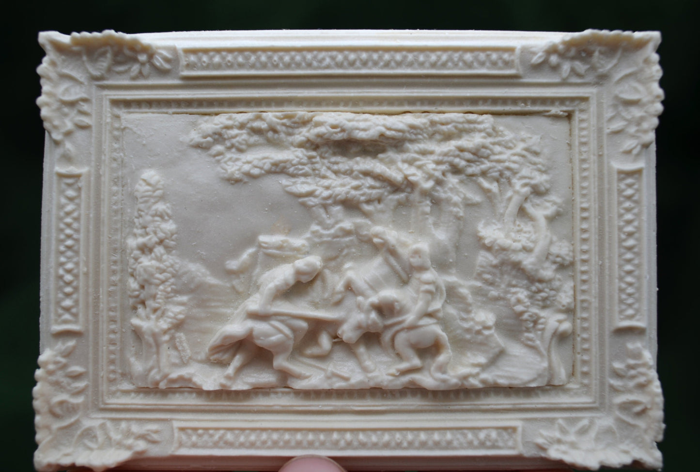 The Victory | Framed Hunting Scene | Miniature Ceiling Carving