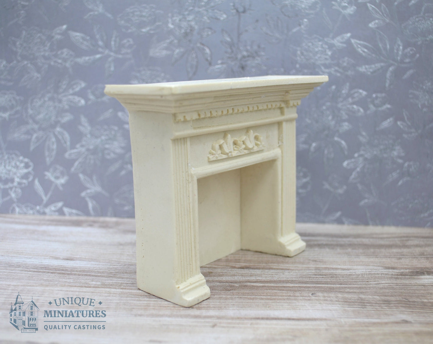 Iris Crest Fireplace | Ornamentation for Dollhouse