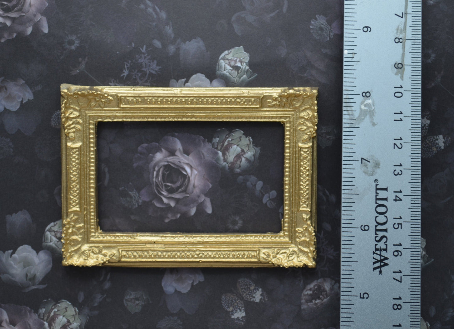 Large Gold Chrysanthemum Frame | Miniature for Dollhouses