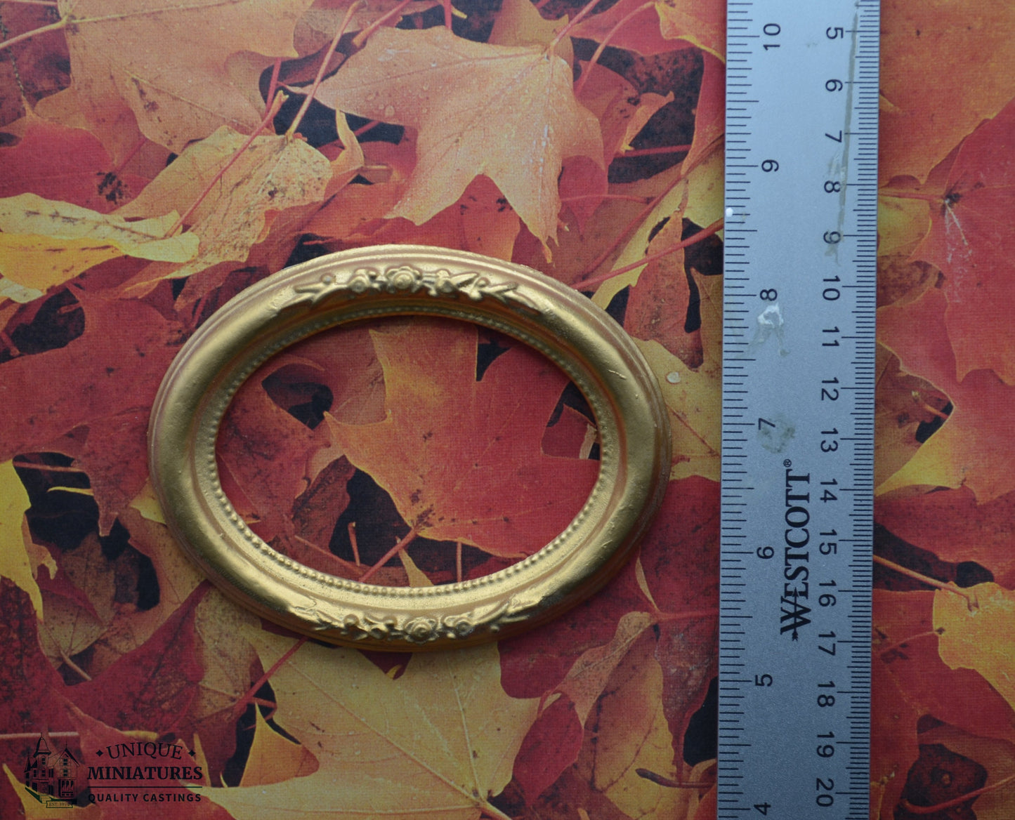 Golden Rose Oval Frame | Miniature for Dollhouses
