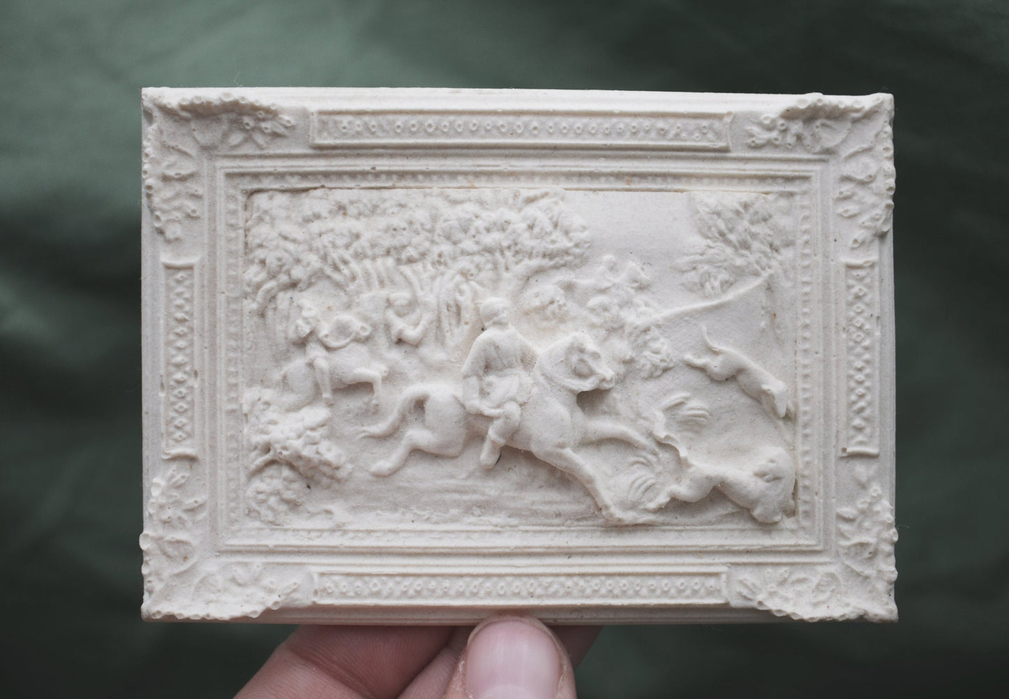 The Chase | Framed Hunting Scene | Miniature Wall Carving