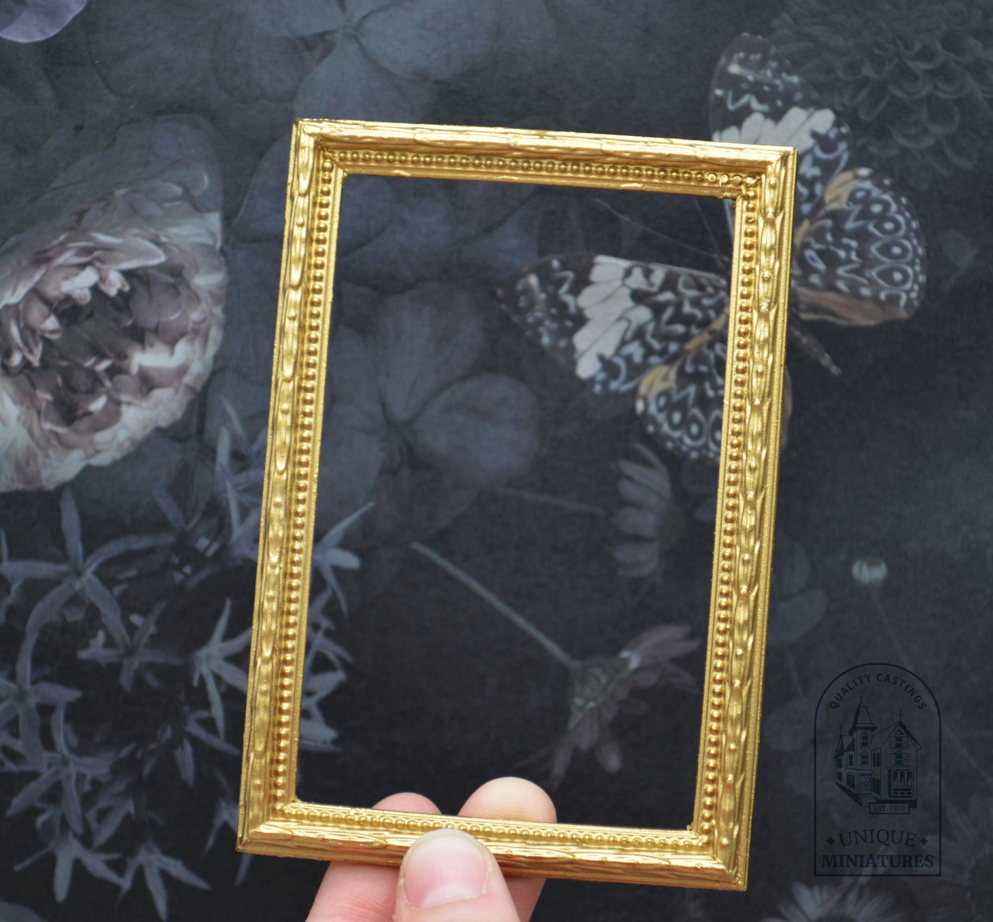 Large Textured Gold Frame | Miniature for Dollhouses
