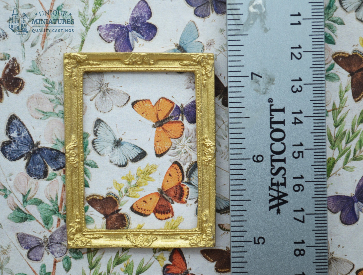 Dainty Gold Rose Frame | Ornamentation for Dollhouses