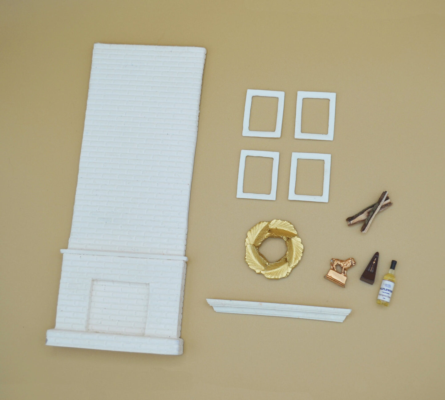 DIY Miniature Rustic Brick Halfscale Fireplace Crafting Kit