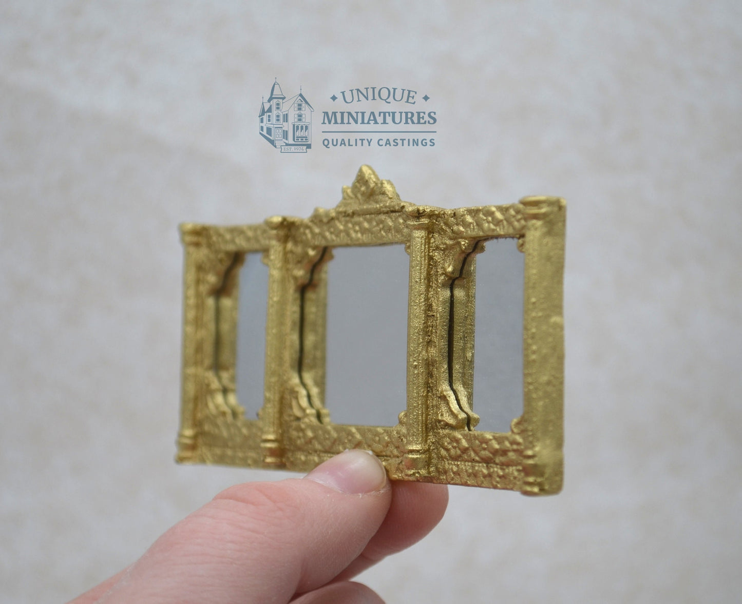 Versailles Three-Paneled Mirror | Ornamentation for Dollhouse