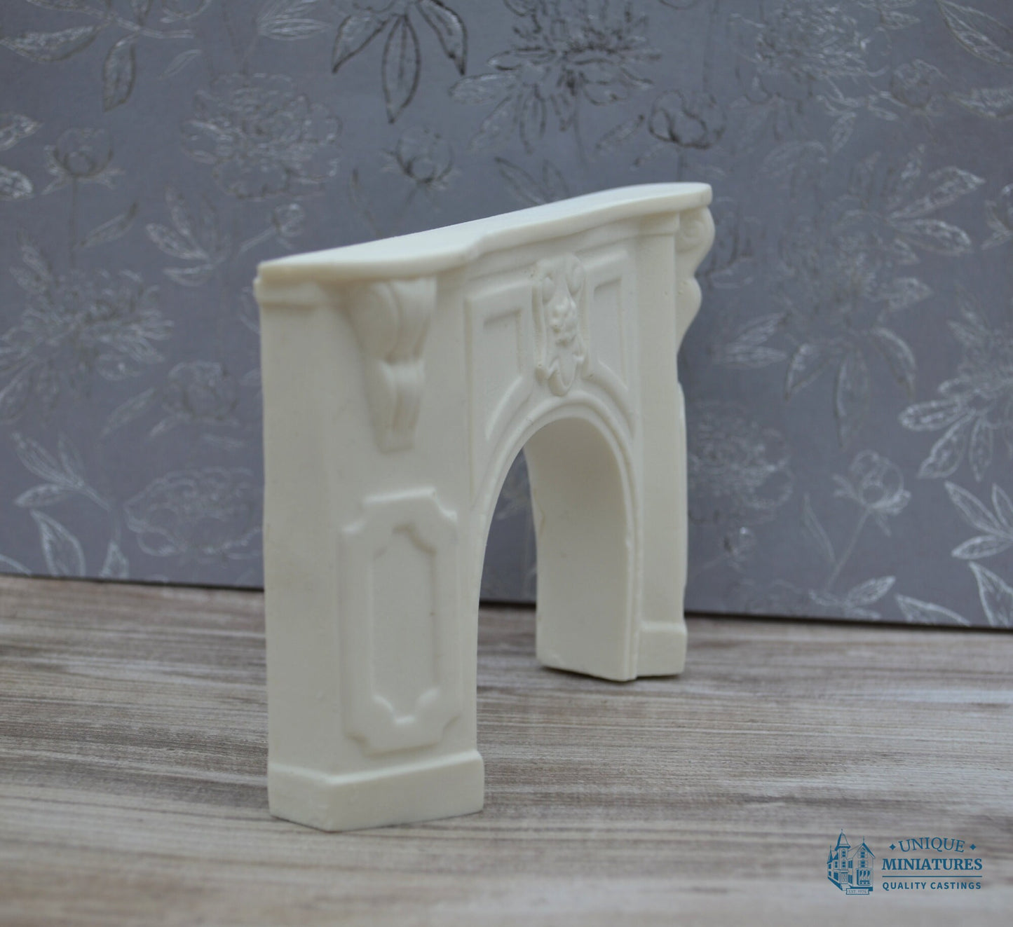 Geometric Crest Fireplace | Ornamentation for Dollhouse Miniatures