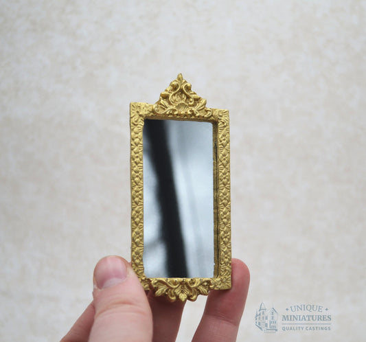 Vertical Baroque Gold Mirror | Ornamentation for Dollhouse