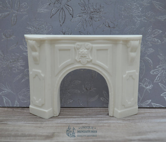 Geometric Crest Fireplace | Ornamentation for Dollhouse Miniatures