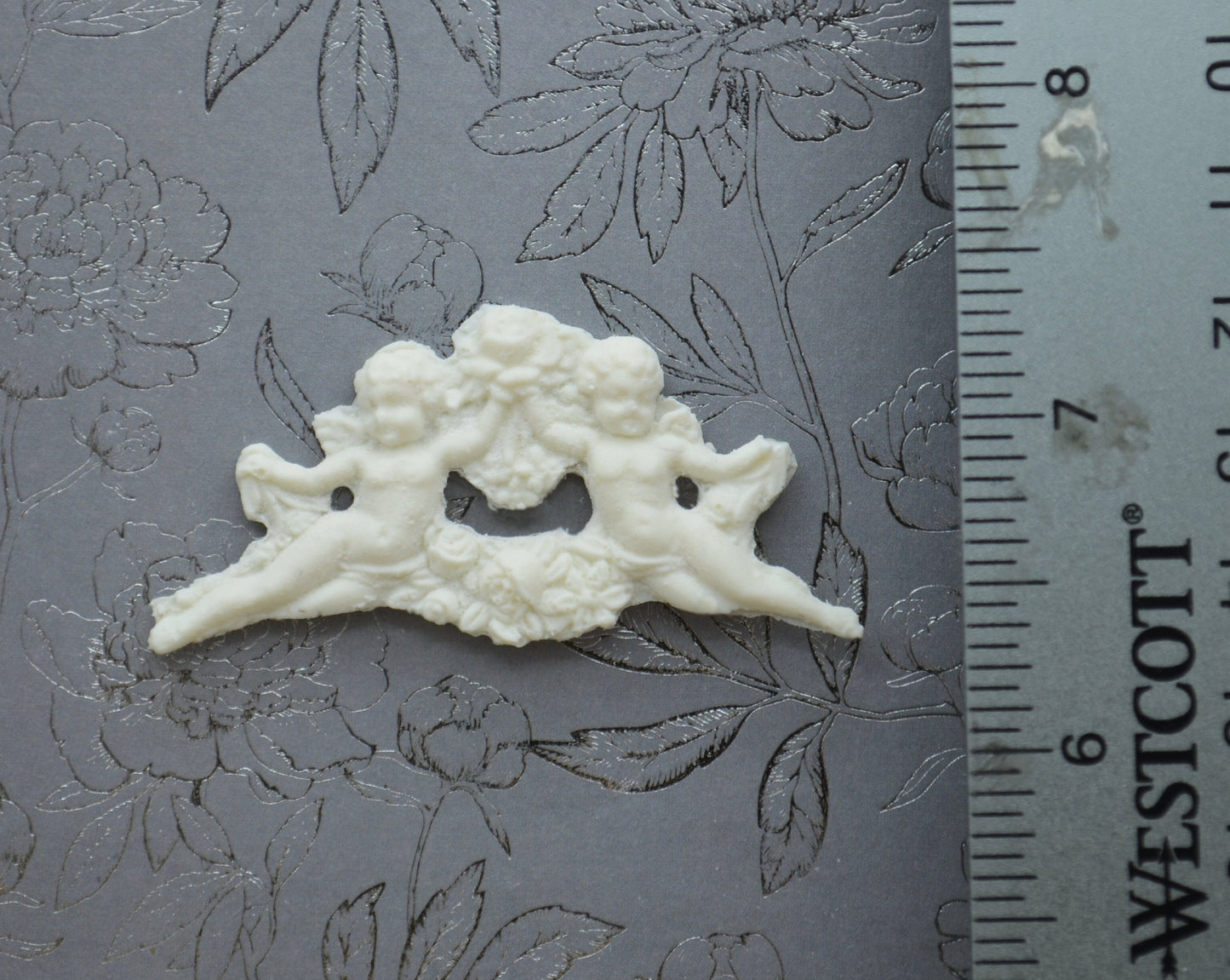 Floral Cherub Appliqués | Ornamentation for Dollhouse Miniatures | 2 Count