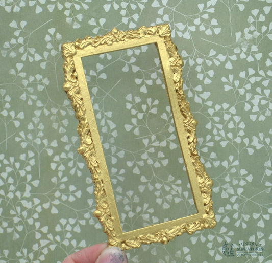 Gold Full-Length Nouveau Frame | Ornamentation for Dollhouse Miniatures