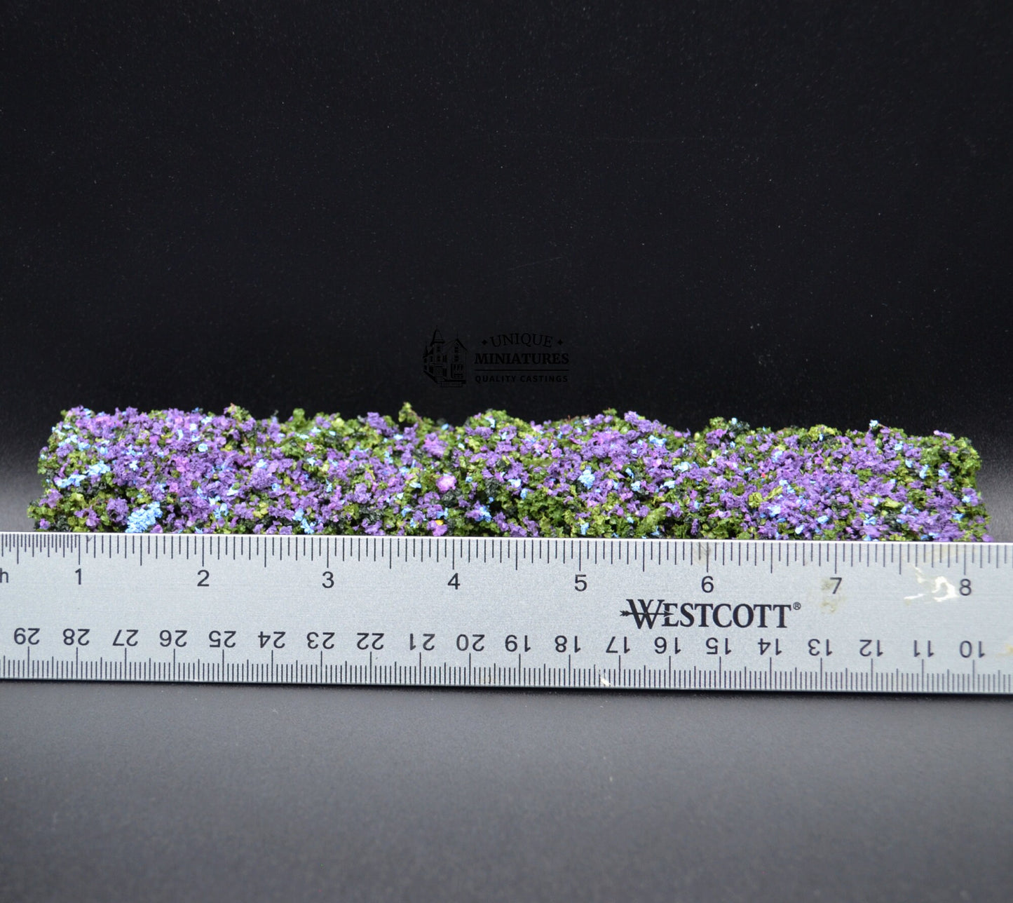 Purple Flower Square Hedges | 8 Inches | Set of 2 | Miniature for Dollhouse Garden