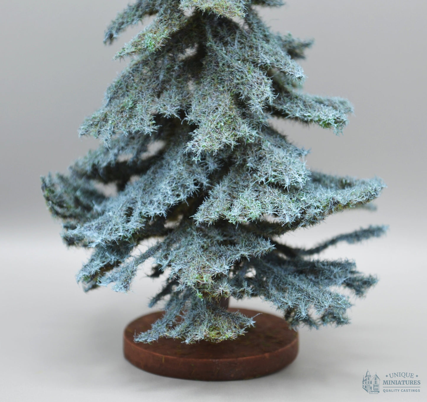 Blue Spruce on Round Base | 8 Inches | Dollhouse Miniature for Garden