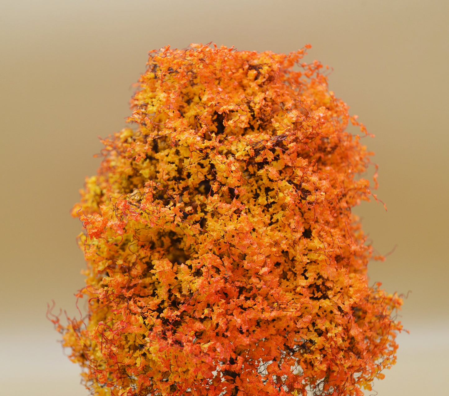 Small Orange Autumn Bush Tree | 6 1/2 Inches | Miniature for Dollhouse Garden