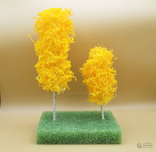 Autumn Aspen Grove Tree on Spike | 6"/9" | Set of Two | Miniature for Dollhouse Garden