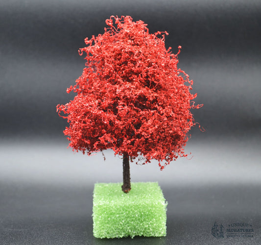 Small Autumn Sugar Maple Tree on Spike | 4 Inches | Miniature for Dollhouse Garden