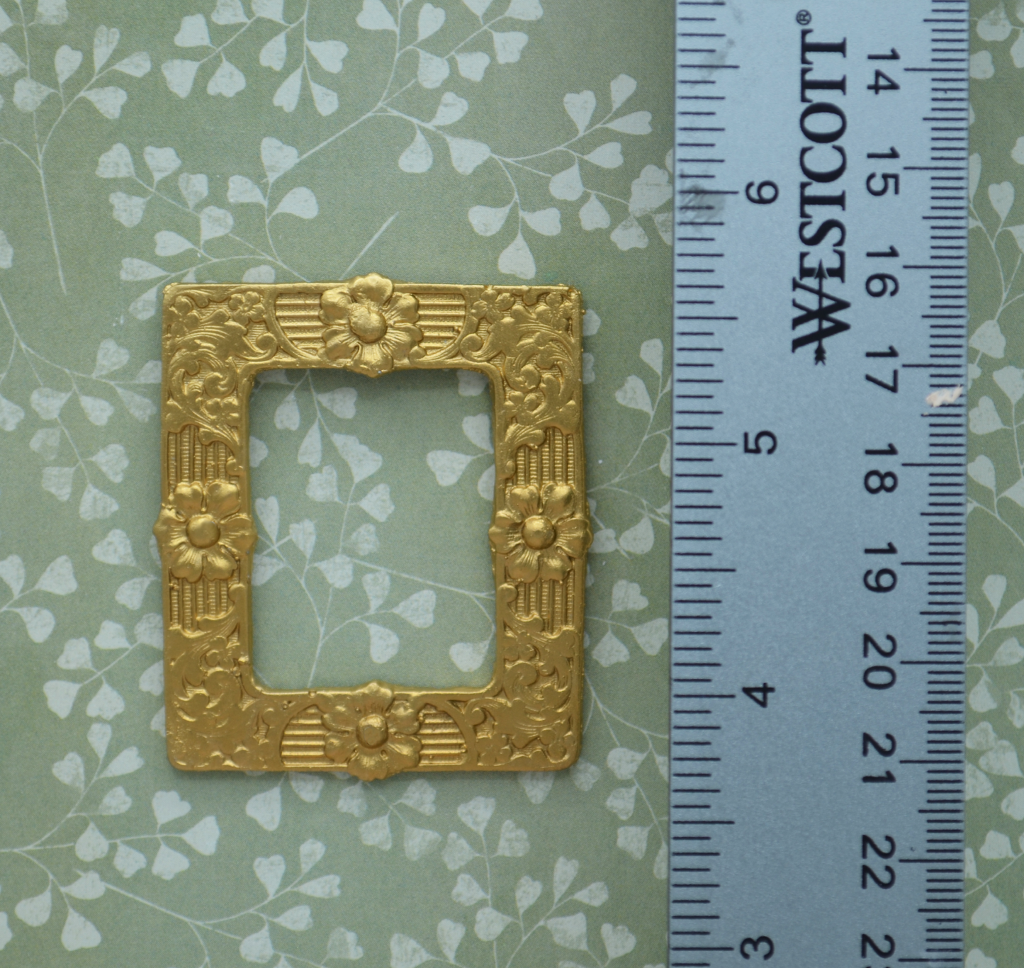 Gold Nouveau Daisy Frame | Miniature for Dollhouses | 1.75” x 2”