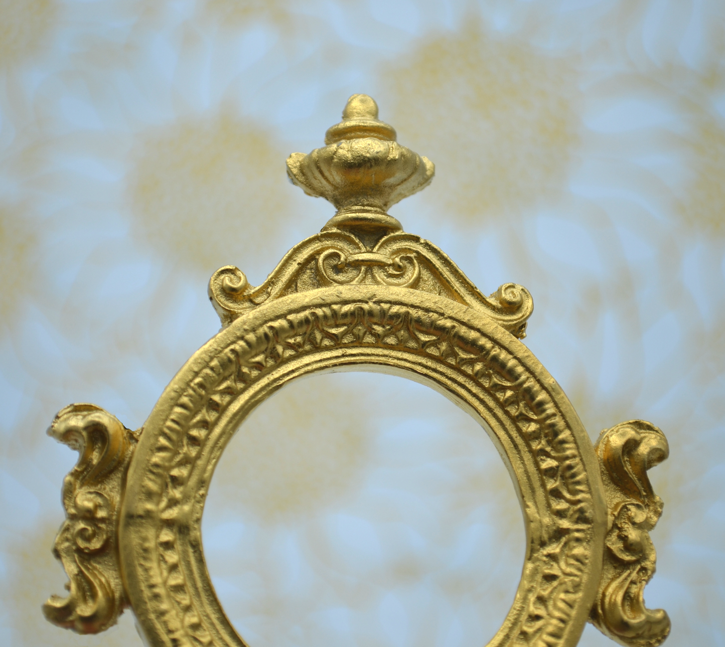 Gilded Round Urn Frame | Miniature for Dollhouses | 3.5” x 2.75”
