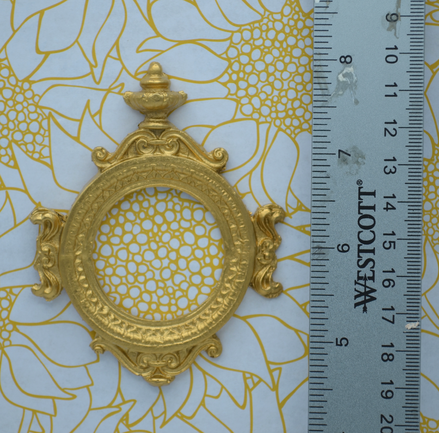 Gilded Round Urn Frame | Miniature for Dollhouses | 3.5” x 2.75”