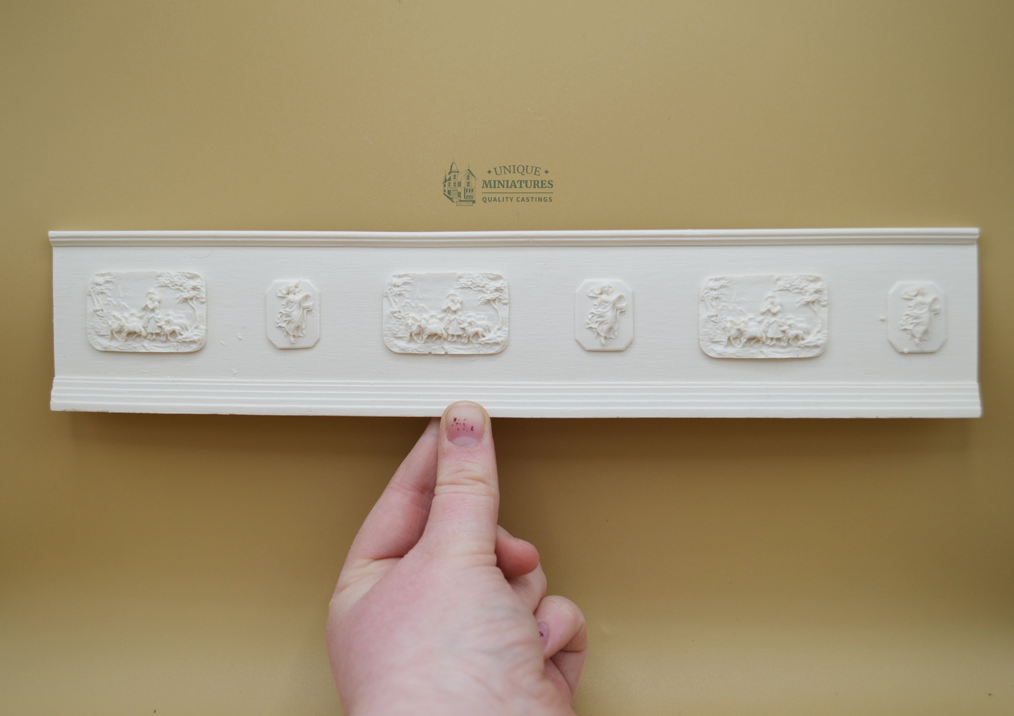 Baroque Frieze Wainscoting | 12" x 23/8" | Ornamentation for Dollhouse Miniatures