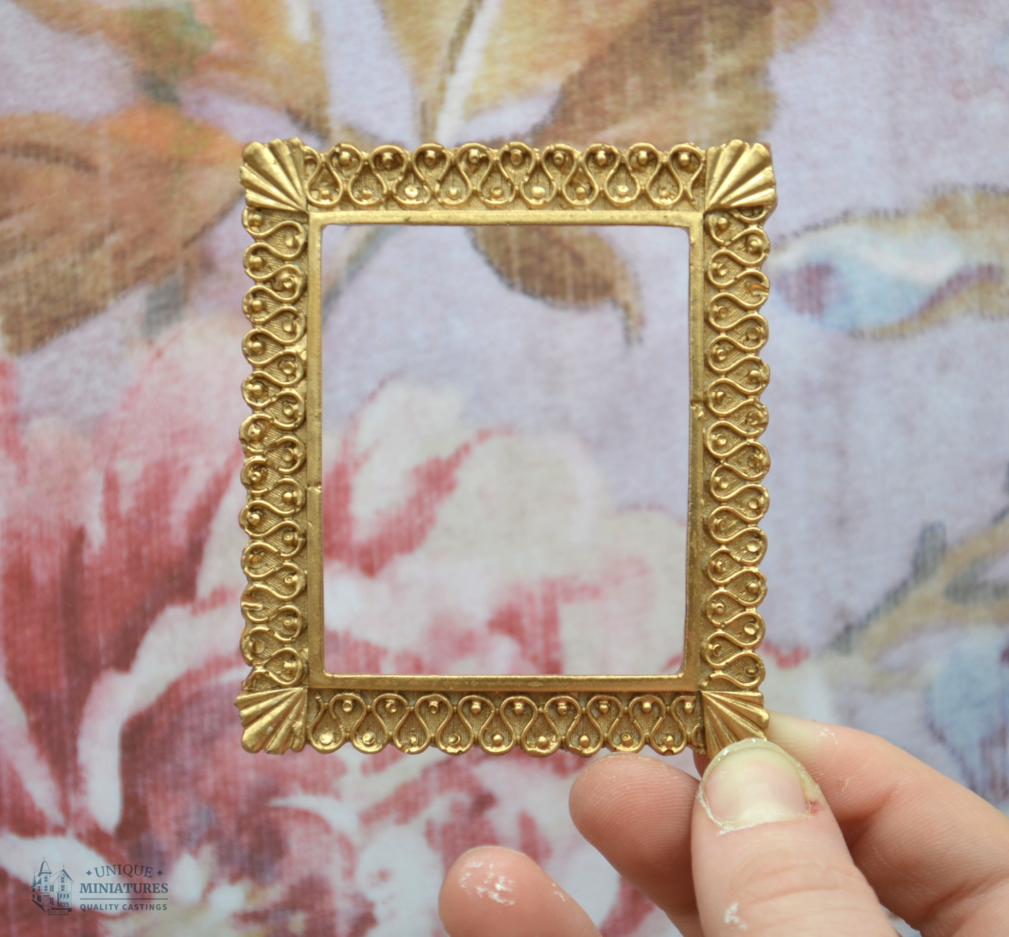 Gold Mermaid Scale Frame | Ornamentation for Dollhouses
