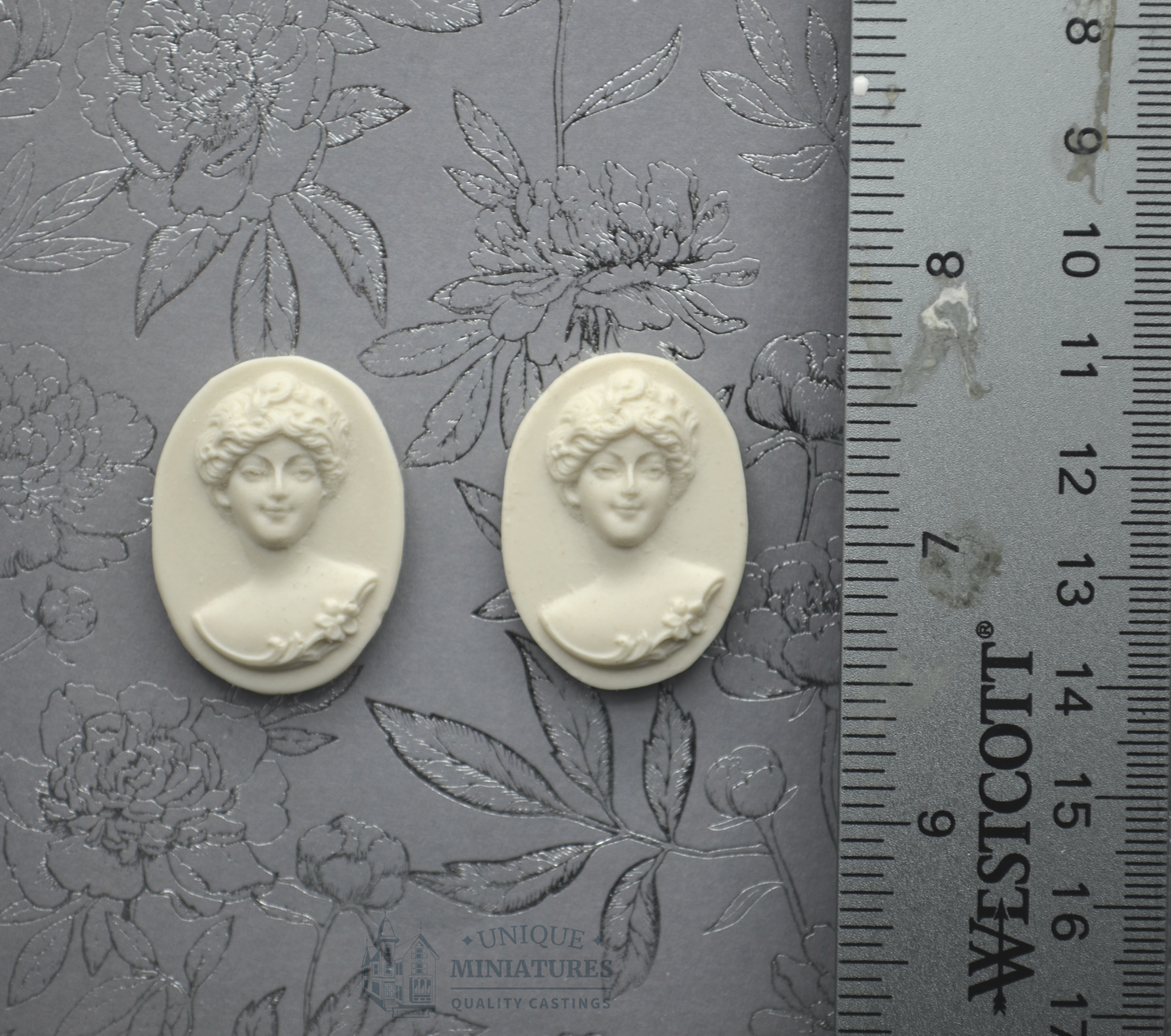 Cameo Bust of Woman with Garland | Decorative Appliqué | Ornamentation for Dollhouse Miniatures