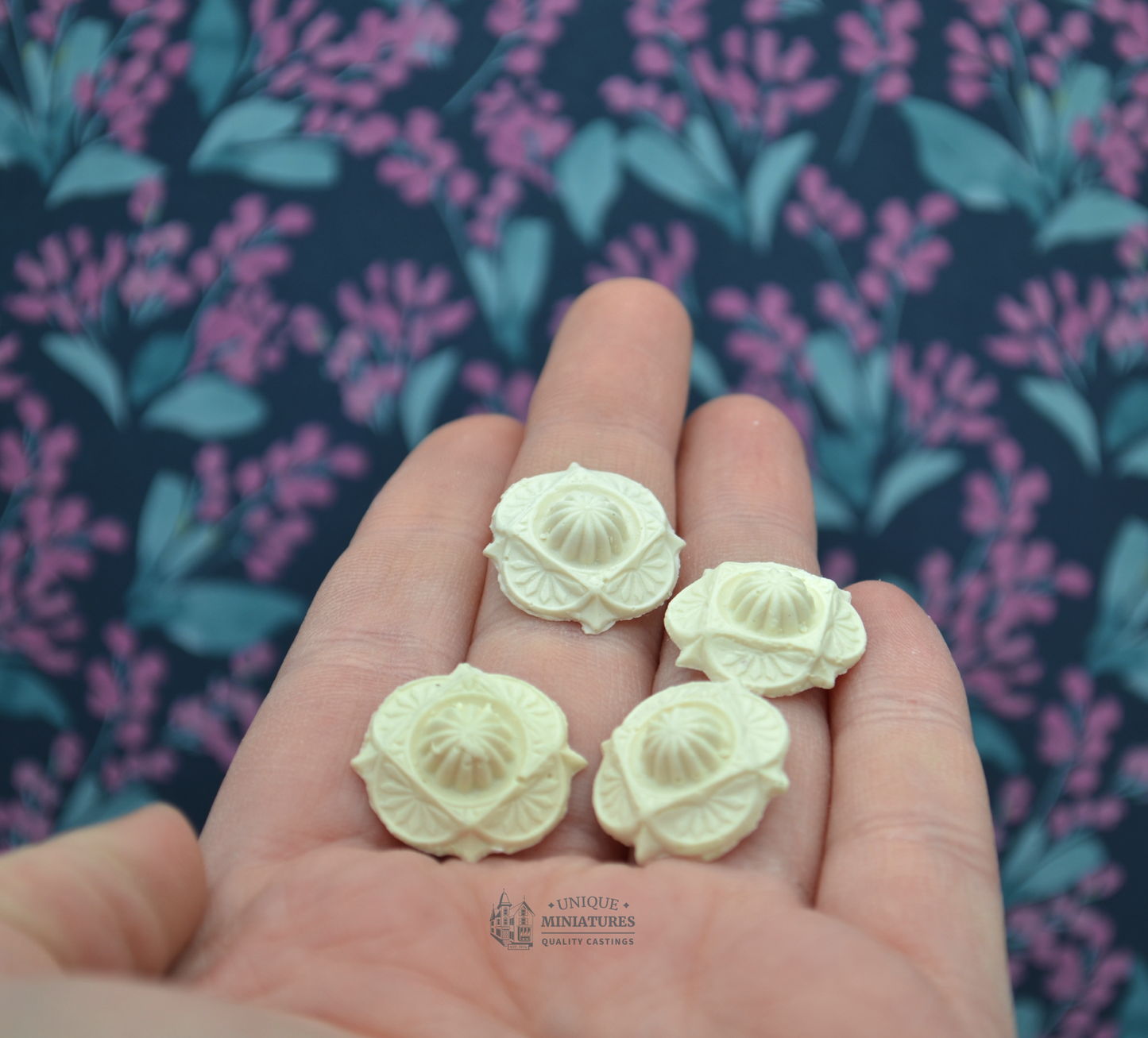 Sunrise Button Appliqué | Ornamentation for Dollhouse Miniatures | 4 Count