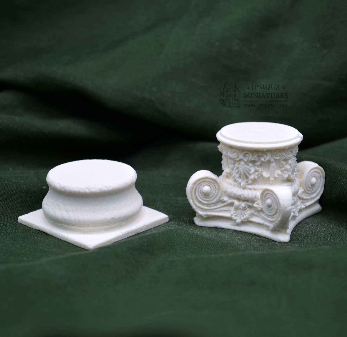 Spiral Fern Column Set | Ornate Miniature Decor