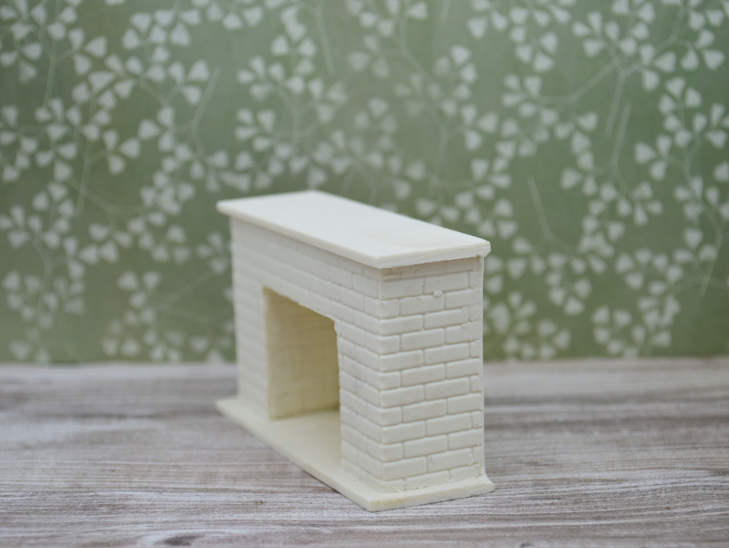 Short Brick Fireplace | Ornamentation for Dollhouse